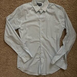 Express slim Light Blue Casual Button Down Shirt